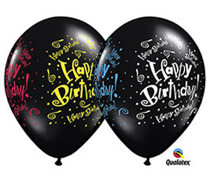 Black Birthday 11 inch Latex Balloon
