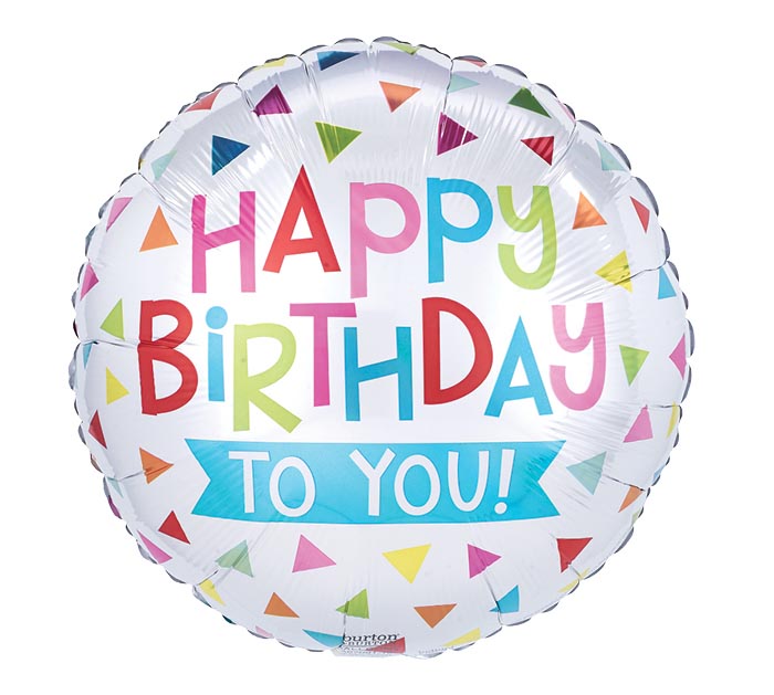 Happy Birthday Circle Balloon 18 inch with colorful stars18inch Mylar Birthday Balloon