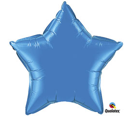 Blue star shaped 19 inch mylar balloon