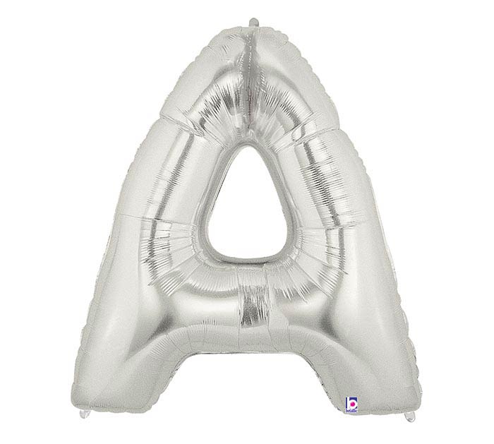 Silver Letter A Shaped Mylar Balloon