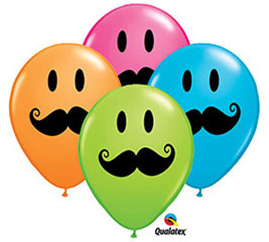 Smilie Mustache 11 inch Latex Balloon